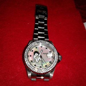 BETTY BOOP , STAINLESS STEEL, CRYSTALS, LADIES WATCH